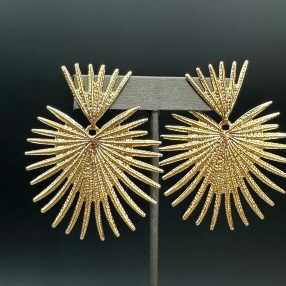 Sunburst Large Statement Earrings - image 3